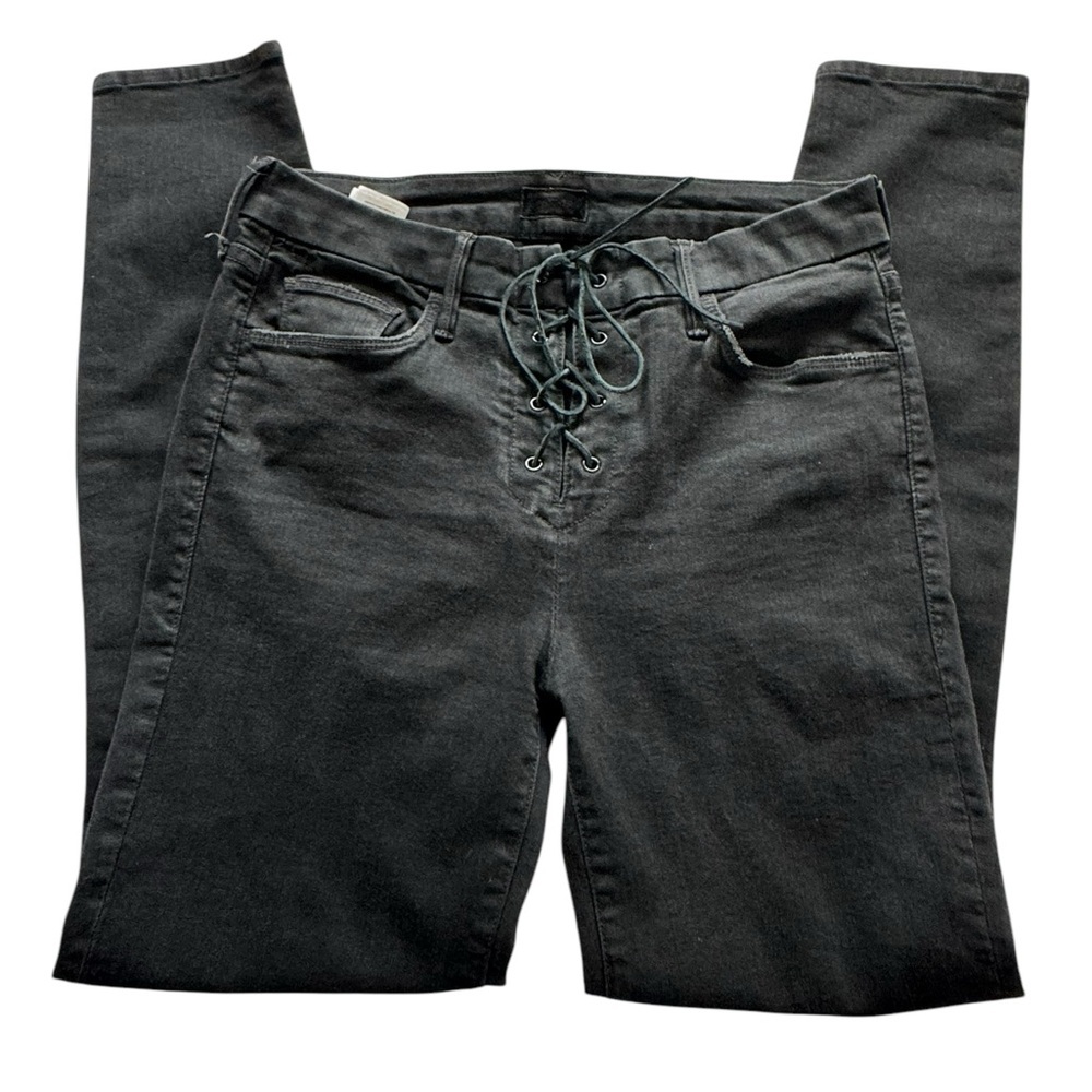 MOTHER High Waisted Lace Up Looker Ankle Jeans Size 28